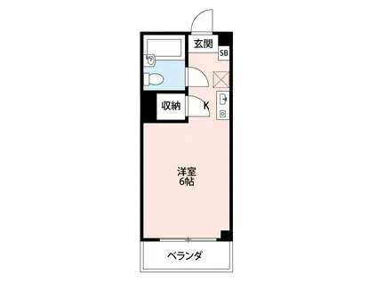 綱島西ハイツ(ワンルーム/3階)の間取り写真