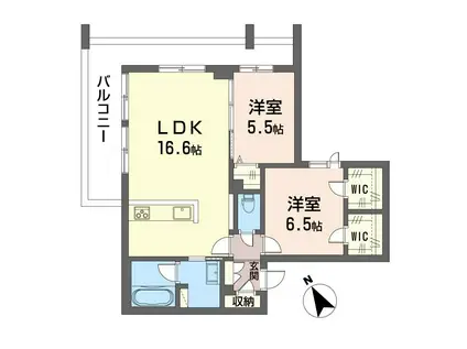 セントリビエ板橋(2LDK/3階)の間取り写真
