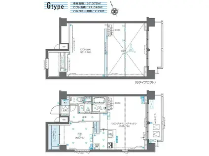 ZOOM芝浦(1LDK/10階)の間取り写真