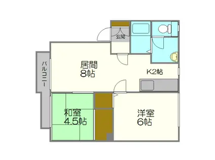 ライブスクエアひばりが丘(2LDK/1階)の間取り写真