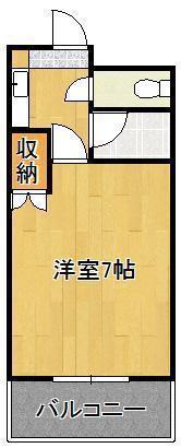 ウエストヒル(1K/2階)の間取り写真