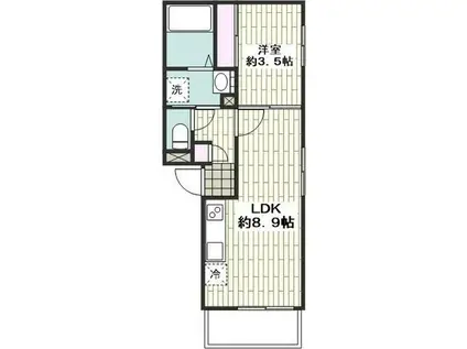 M-COURT V(1LDK/2階)の間取り写真