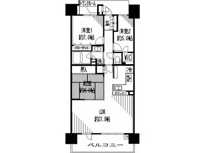 東京フロンティアシティアーバンフォートイーストブロック(3LDK/14階)の間取り写真