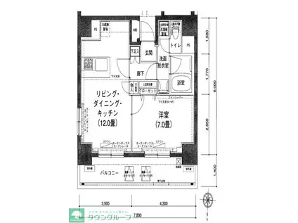 アイル イムーブル錦糸町(1LDK/6階)の間取り写真