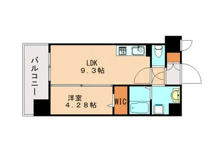 モダンパラッツォ博多RIVAII(1LDK/4階)の間取り写真