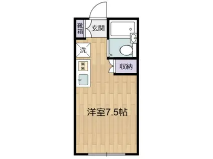 マンションソーキI(ワンルーム/2階)の間取り写真