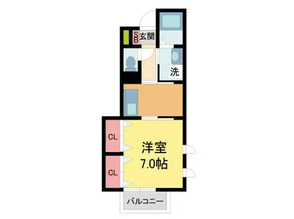 フィエルテ(1K/1階)の間取り写真