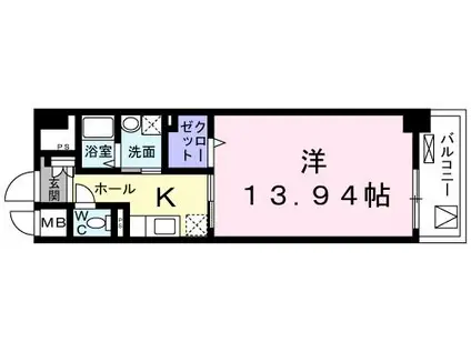 U.S.S シャトナー(1K/2階)の間取り写真