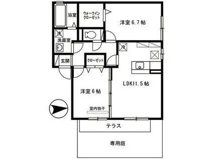 フローレンス(2LDK/1階)の間取り写真