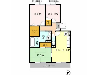 パストラル狭山(3LDK/3階)の間取り写真