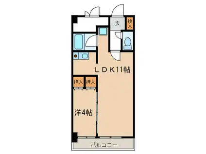 X-OVER21(1LDK/5階)の間取り写真