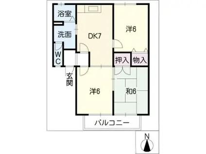 エクセルI(3DK/1階)の間取り写真
