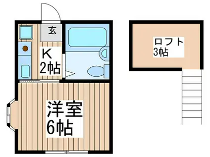 プラザドゥカルモ(1K/2階)の間取り写真