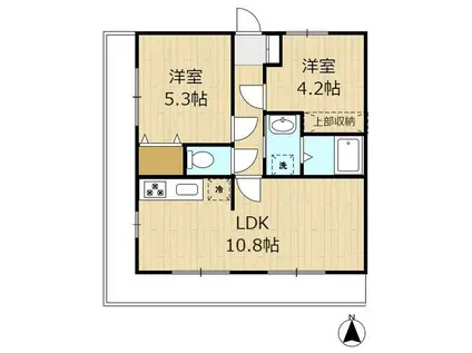 バイオレットヒルズ(2LDK/3階)の間取り写真