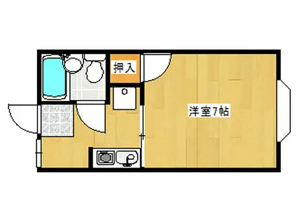 サンパティーク(1K/2階)の間取り写真