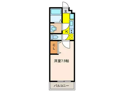 INLEGNO円町(1K/2階)の間取り写真