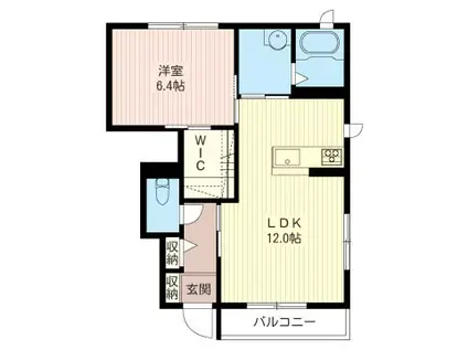 シャーメゾン・ピスタA(1LDK/1階)の間取り写真