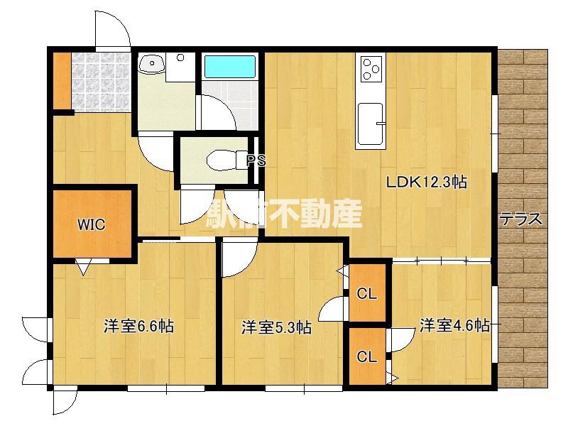 グランドメゾンHEIWAII(3LDK/3階)の間取り写真