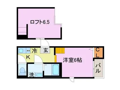 ホクラニ藤森(1K/2階)の間取り写真