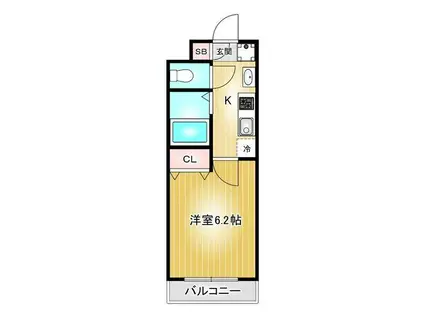 パルティール城西(1K/12階)の間取り写真