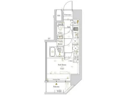 LOG戸越(1K/6階)の間取り写真