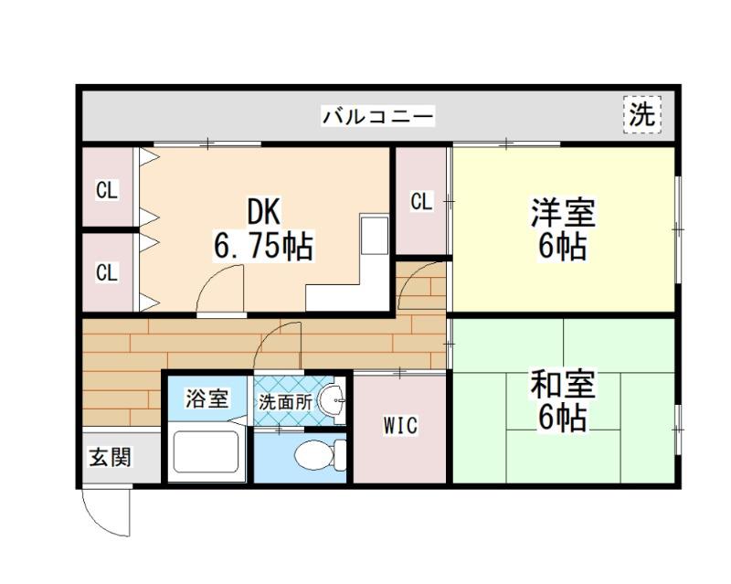 甲第ハイツ西本(2DK/2階)の間取り写真