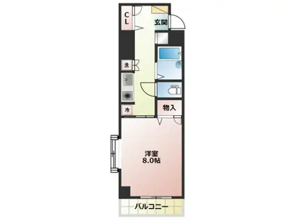 エスペランサ津島(1K/8階)の間取り写真