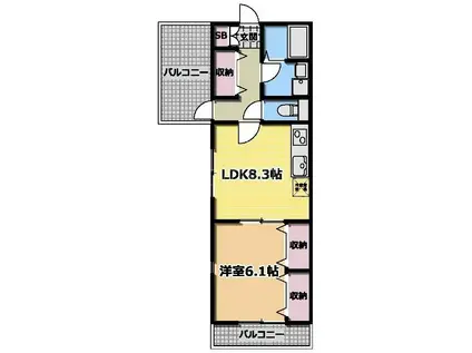 ROYAL HIROI(1LDK/3階)の間取り写真