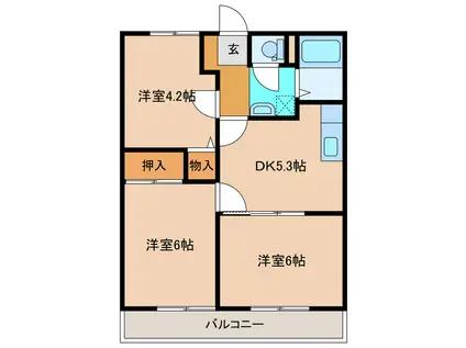 サンガーデンKOBAYASHI(3DK/1階)の間取り写真