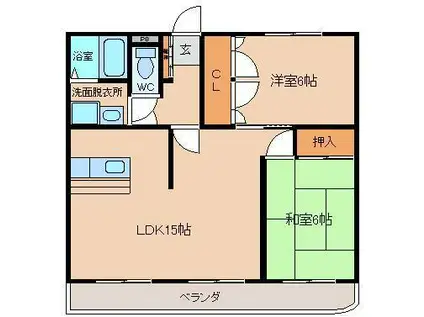 ルネッサ(2LDK/2階)の間取り写真