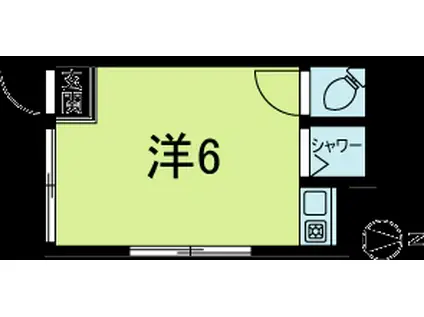 第3池園コーポ(ワンルーム/1階)の間取り写真
