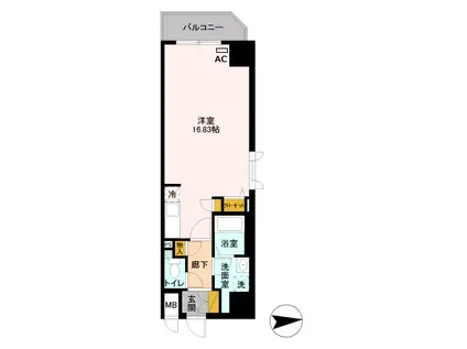 D-ルームステイ両国(ワンルーム/4階)の間取り写真