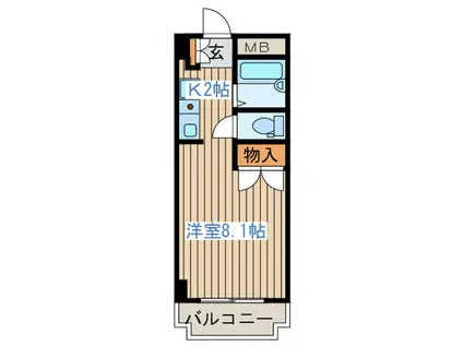 ハイツホワイトストーン(1K/4階)の間取り写真