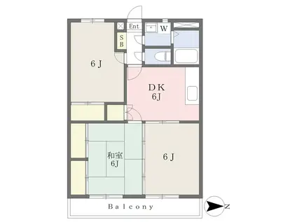 アールクリエイト星が丘(3DK/1階)の間取り写真