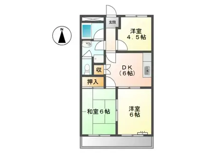 ダイナーズハイツ(3DK/2階)の間取り写真