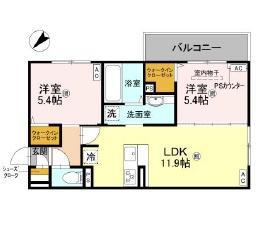 D-ROOM平井C棟(2LDK/1階)の間取り写真