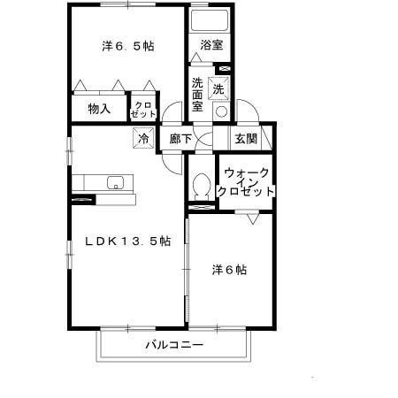 コート宮ノ下(2LDK/2階)の間取り写真