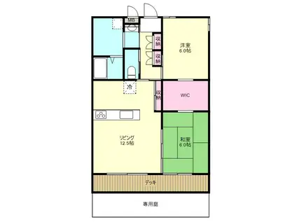 木造マンション 断熱等級7(2LDK/1階)の間取り写真