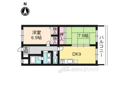 JOロワイヤル(2DK/2階)の間取り写真