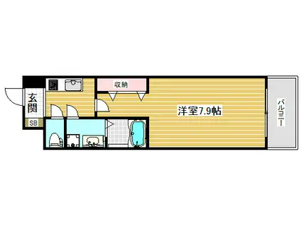 エスリード三宮旭通(1K/12階)の間取り写真