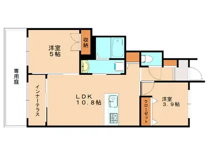 パラディ(2LDK/1階)の間取り写真