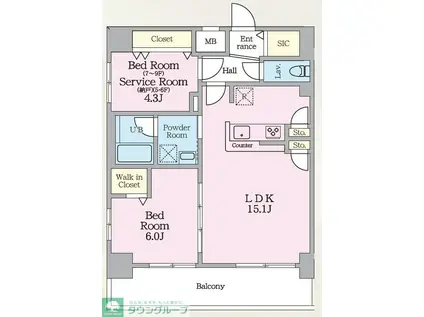 LUXENAPAWS南行徳(2LDK/10階)の間取り写真