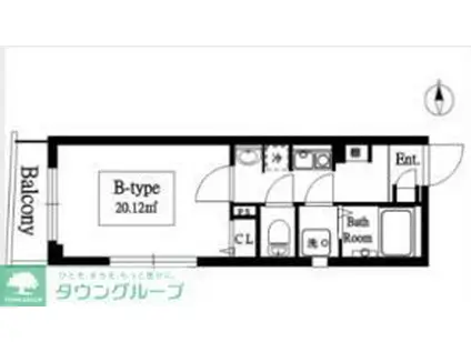 THE ROOMS 武蔵小山(1K/1階)の間取り写真