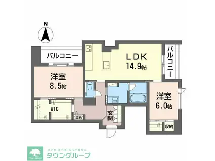 カーサ コーシェリ(2LDK/2階)の間取り写真