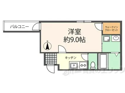 ル・クール下新庄(1K/3階)の間取り写真