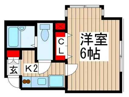 サンエイトハイム(1K/1階)の間取り写真