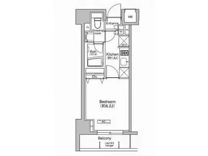 プラウドフラット荻窪II(1K/1階)の間取り写真