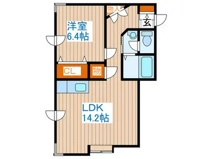 ピュア105(1LDK/3階)の間取り写真