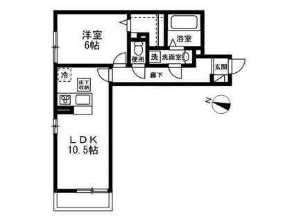 ホープヒル(1LDK/3階)の間取り写真