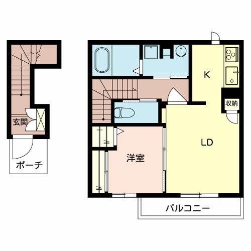 シャーメゾン恵美酒(1LDK/2階)の間取り写真